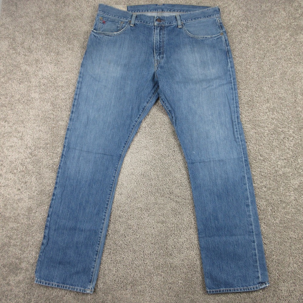 Polo Ralph Lauren Jeans Mens 36x32 Blue Regular Straight Fade Cotton Denim Pants